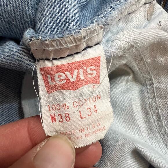 Levis Jeans Mens 38 X34 Vintage USA Orange Tab Light Wash Blue - Picture 7 of 12